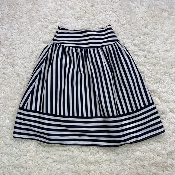 Anthropologie Maeve High Seas Navy White Striped Skirt - Picture 7 of 7